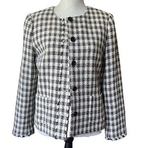 Talbots Women's Black and White Tweed Jacket 10P